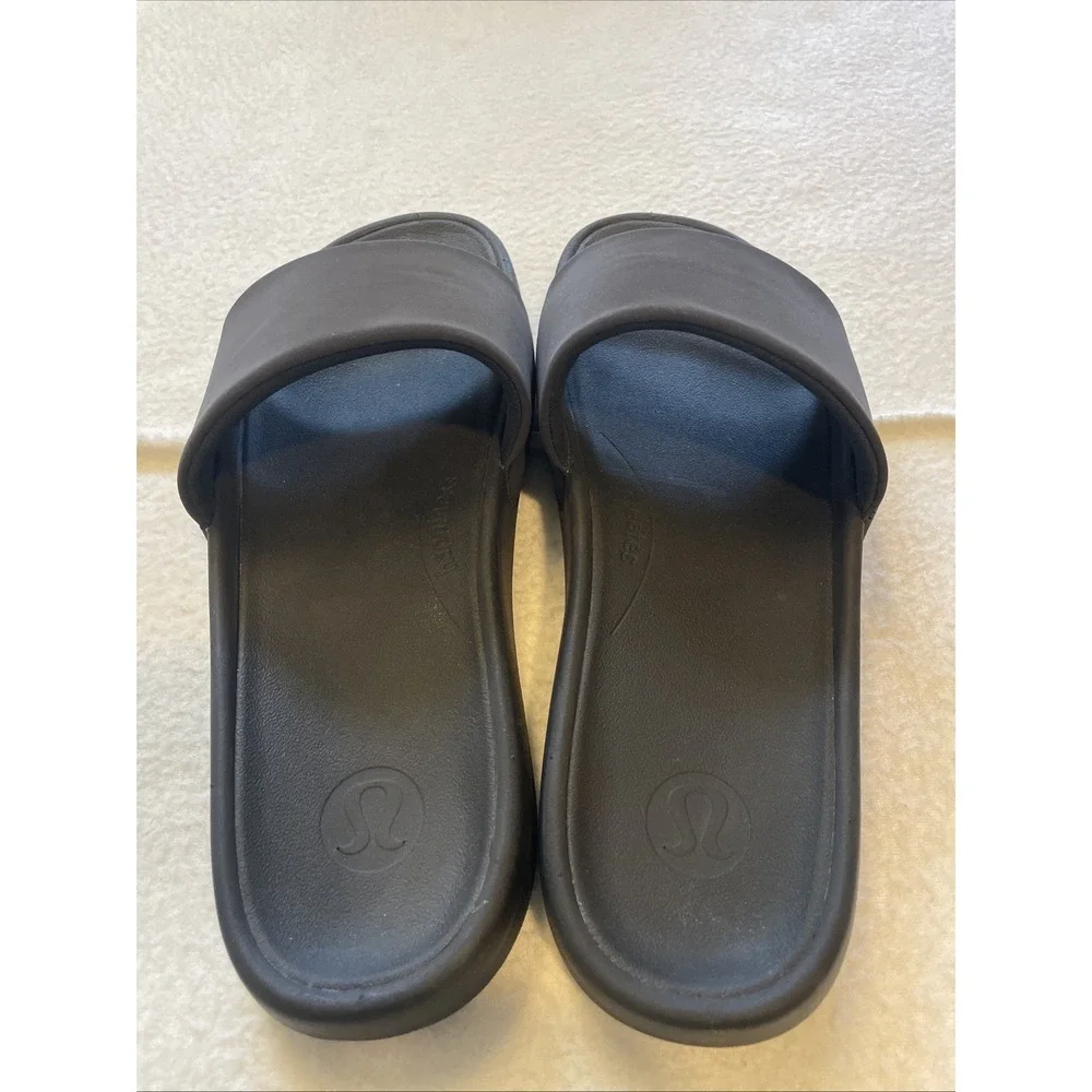 Lululemon Restfeel Slides Mens 12 Black Slip On Beach Gym Shower Resort Sandals